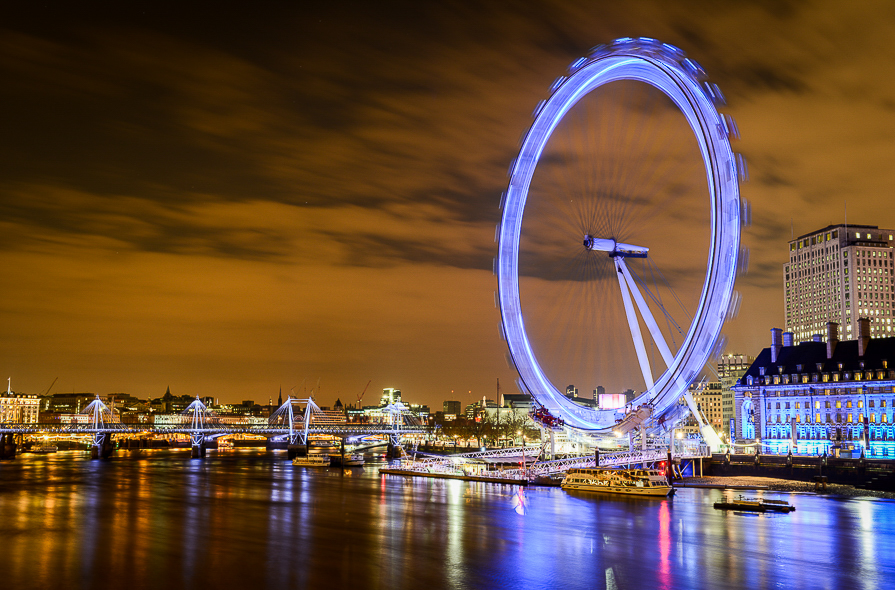 London Eye de nuit à Londres