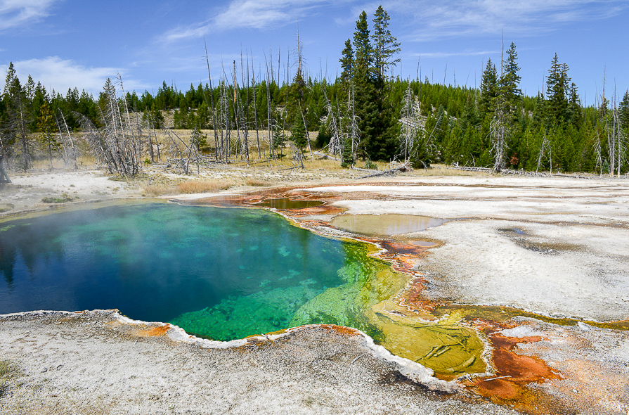 Sources chaundes au Yellowstone National Park dans le Wyoming