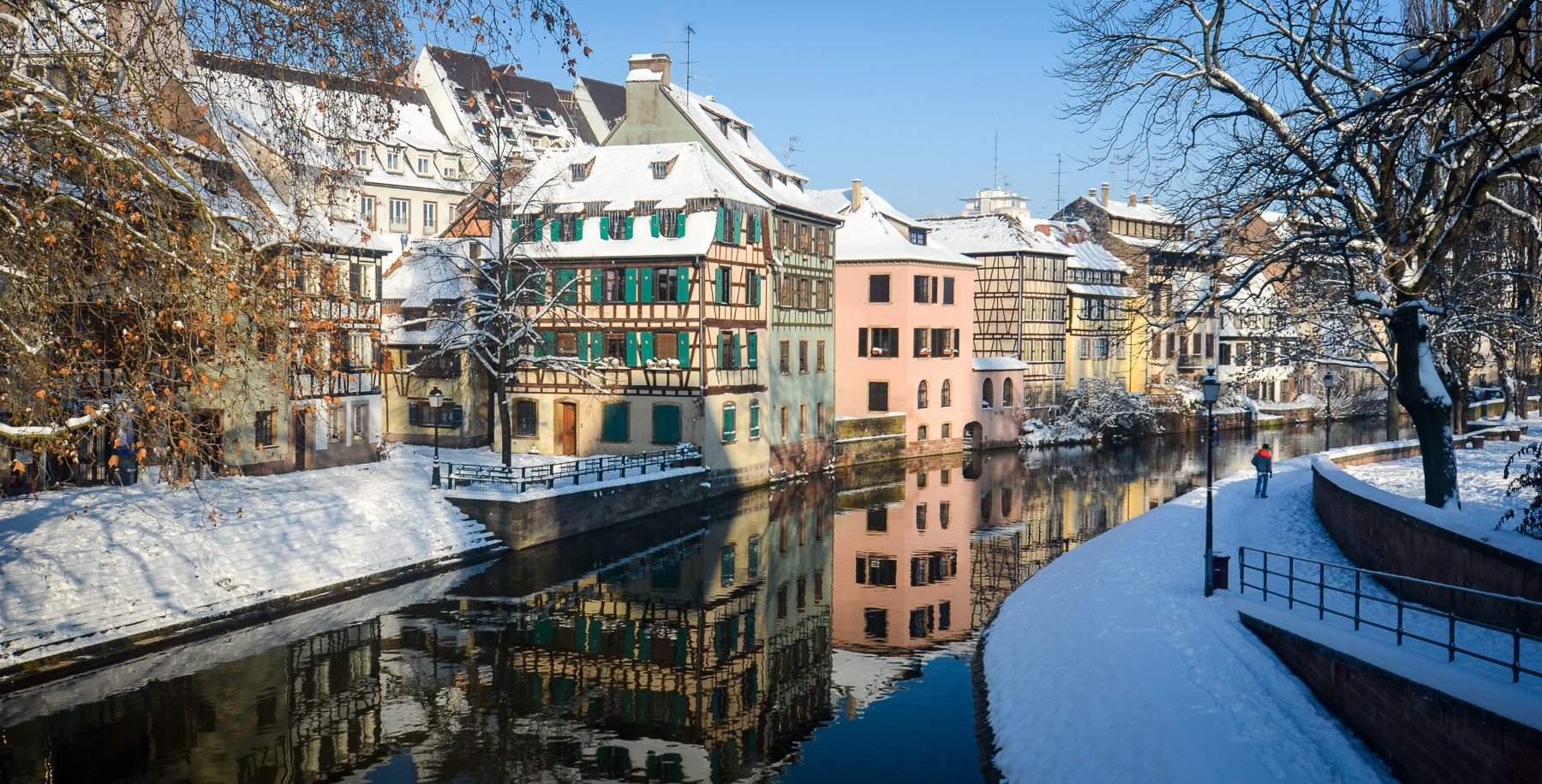 La Petite France à Strasbourg sous la neige