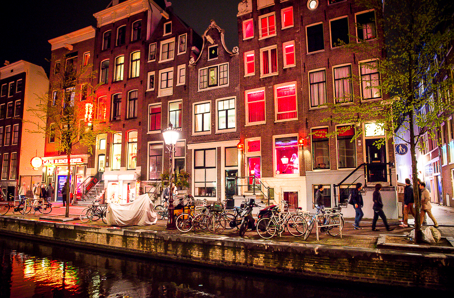 Quartier rouge d'Amsterdam aux Pays-Bas